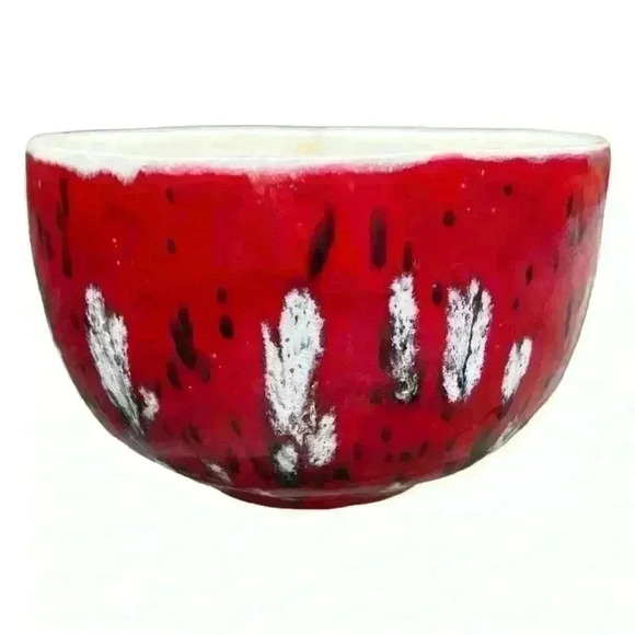 Set of 2 hand thrown latte mugs red glaze - Picture 6 of 15